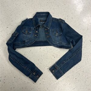 Kids Blue Jean Crop Jacket Size Large